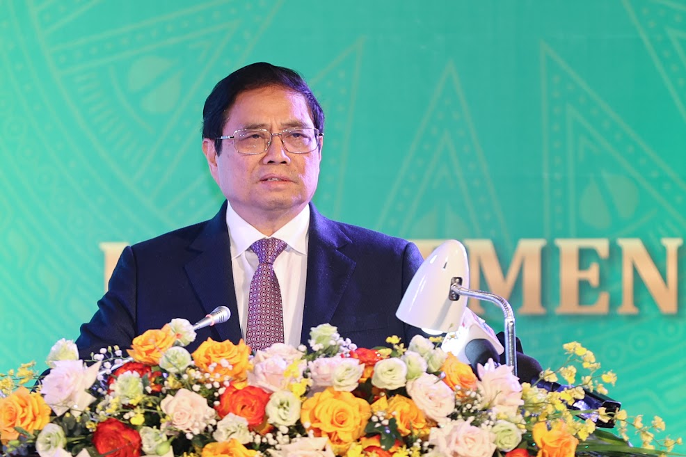 Thủ tướng Phạm Minh Chính phát biểu tại hội nghị - Ảnh: VGP