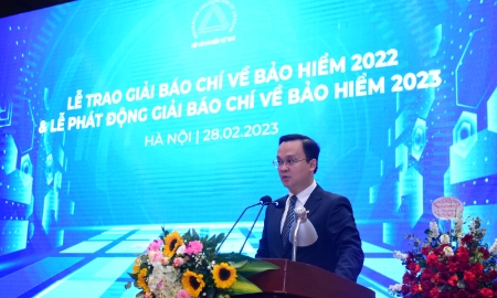 Ông Nguyễn Anh Tuấn, Phó Chủ tịch Hiệp hội Bảo hiểm Việt Nam phát biểu tại buổi lễ.