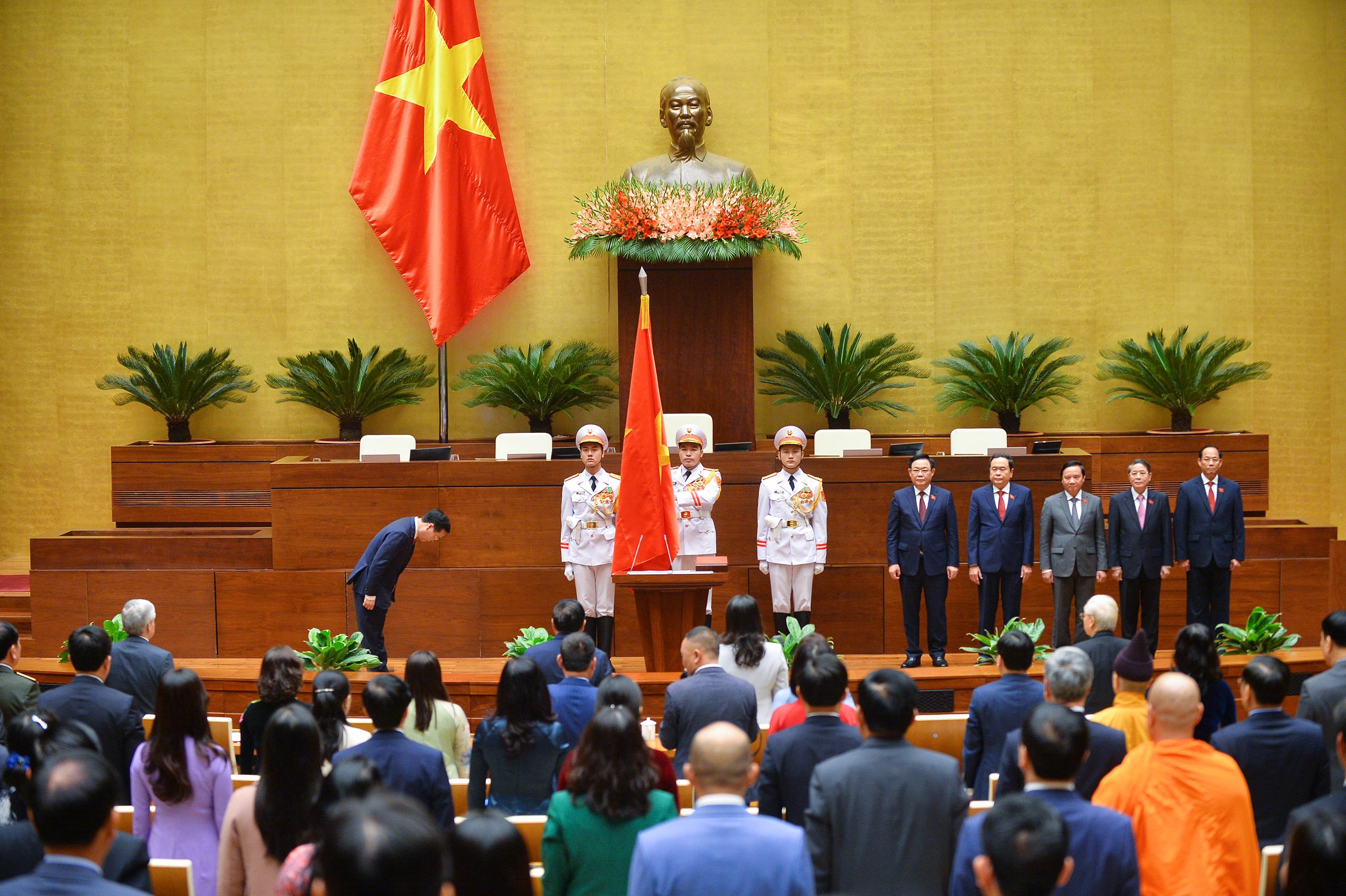 Chủ tịch nước Võ Văn Thưởng trong lễ tuyên thệ nhậm chức. 