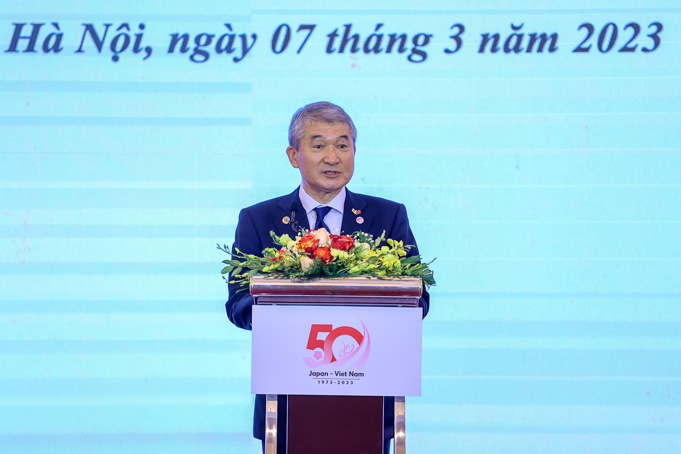 Ông Ichikawa Hideo, Cố vấn Tập đoàn Resonac Holdings, Đồng Chủ tịch Ủy ban Kinh tế Nhật Việt, chia sẻ tại Hội thảo Kinh tế cấp cao.