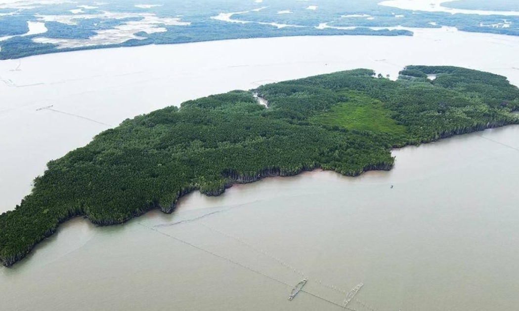 Cù lao Phú Lợi rộng 75 ha, vị trí sẽ được chọn trong quy hoạch cảng trung chuyển quốc tế Cần Giờ.