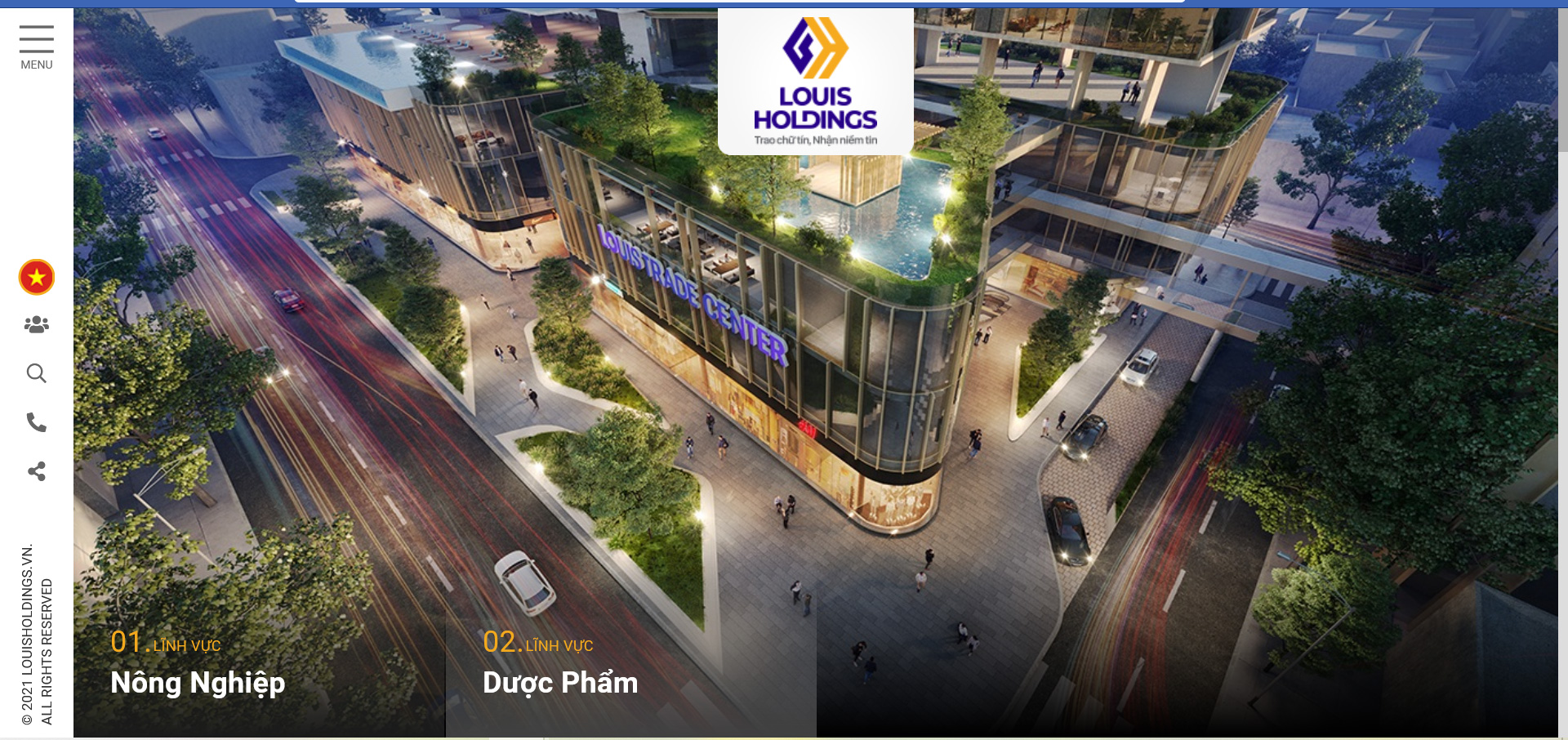 Trang web của Công ty cổ phần Louis Holdings.