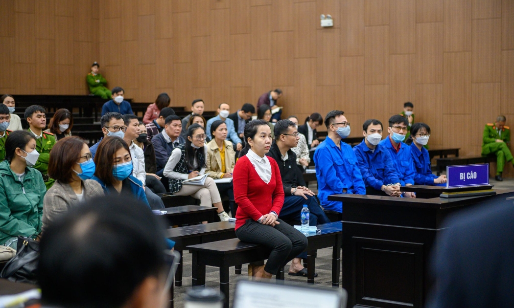 Các bị cáo tại tòa.