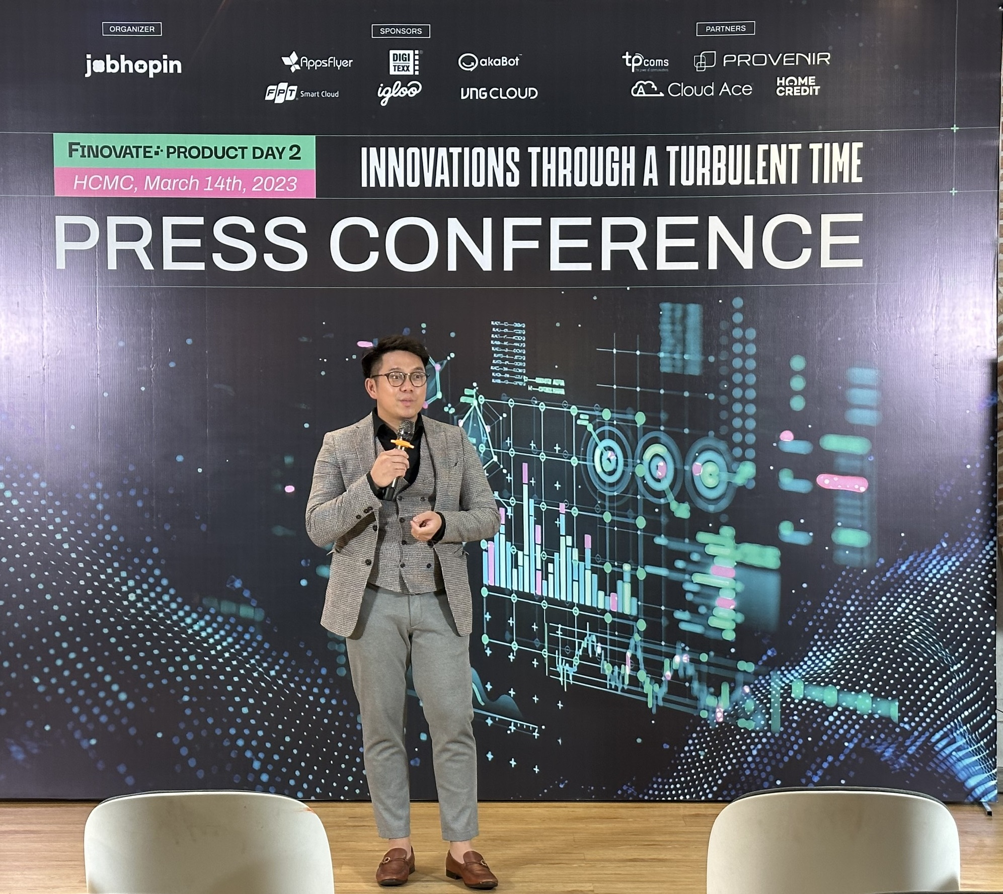 Ông Kevin Tùng Nguyễn, CEO kiêm sáng lập viên JobHopin, tại buổi họp báo Finovate Product Day 2 sẽ diễn ra ngày 25/3 tới.