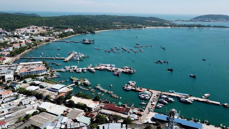 An aerial view of An Thoi Port.