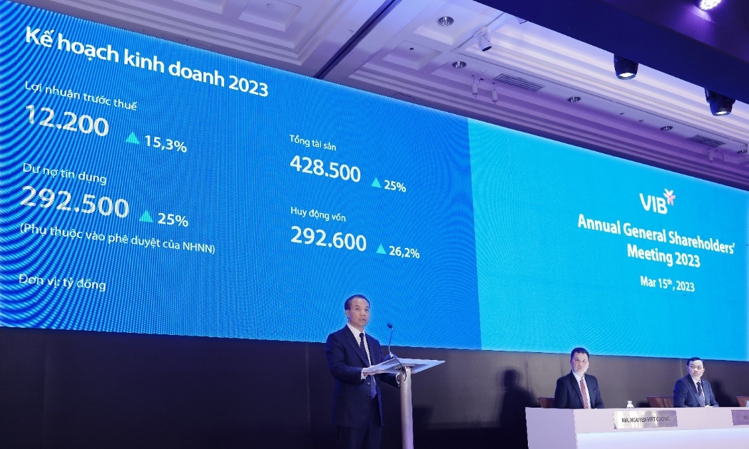 Đại hội đồng cổ dông thường niên VIB năm 2023 diễn ra tại TP.HCM vào sáng ngày 15/3.