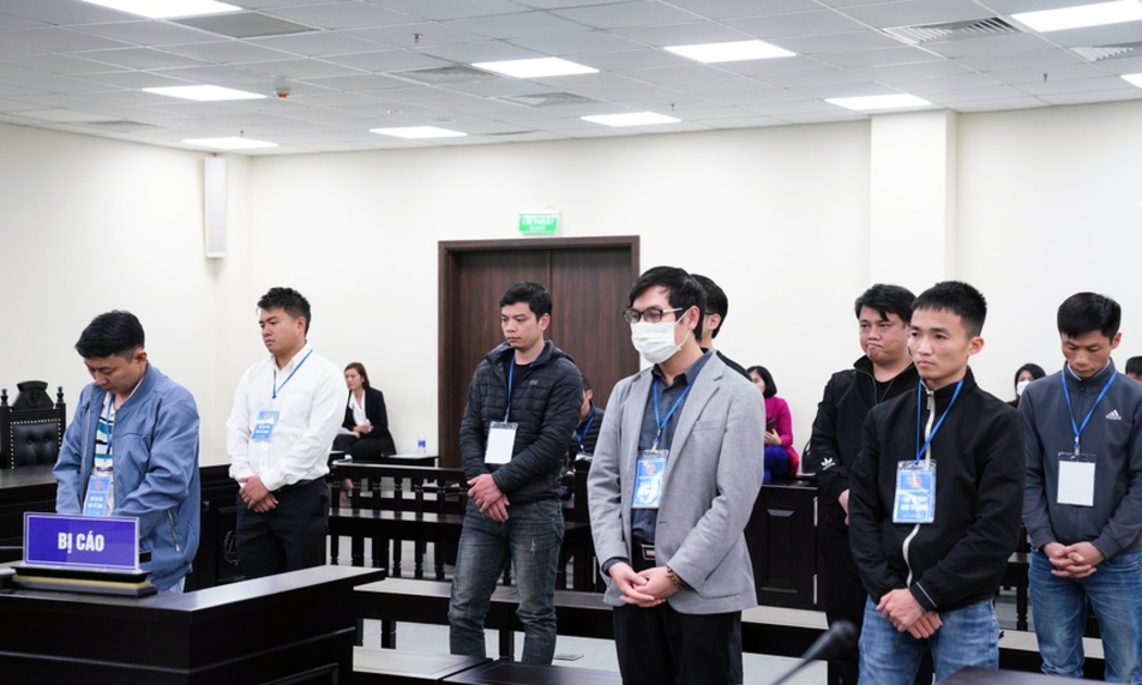 Các bị cáo tại tòa.