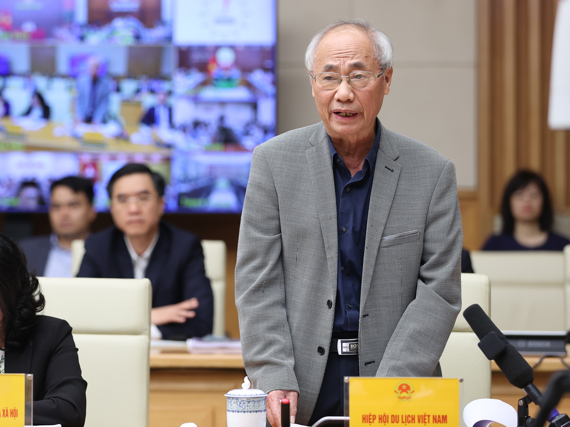 Chủ tịch Hiệp hội Du lịch Việt Nam Vũ Thế Bình phát biểu tại hội nghị - Ảnh: VGP
