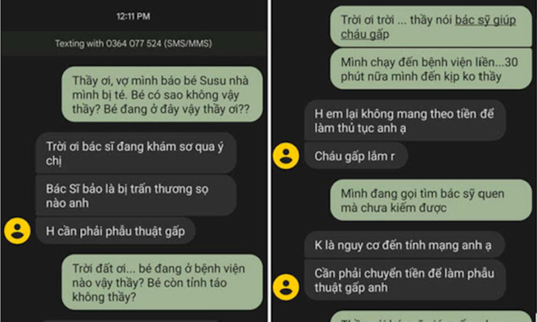 Một số tin nhắn thông báo