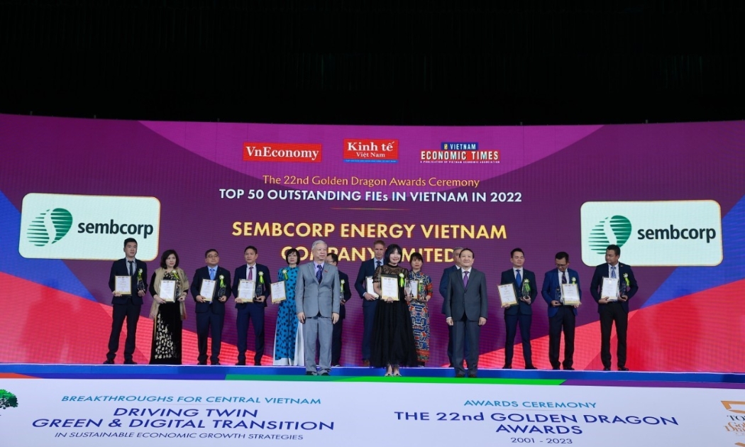 Sembcorp được vinh danh là một trong top 50 doanh nghiệp có đóng góp to lớn vào sự phát triển của nền kinh tế và xã hội của Việt nam tại chương trình Rồng Vàng lần thứ 22.