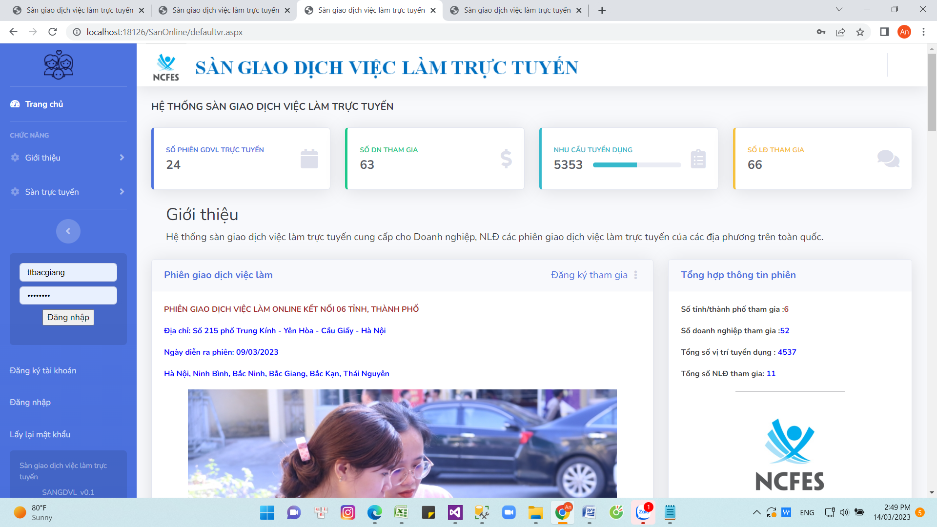 Trang chủ sàn việc làm trực tuyến. 