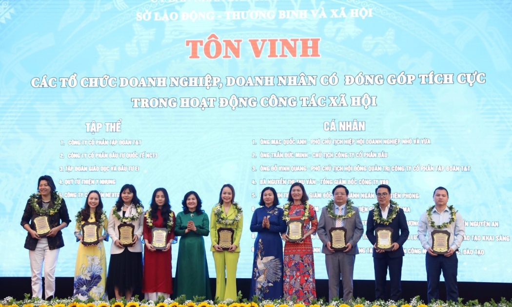 Tập đoàn T&T Group được vinh danh vì có những đóng góp tích cực trong hoạt động công tác xã hội.
