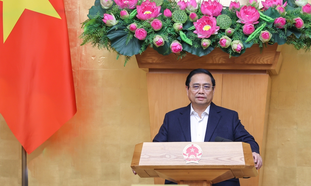 Thủ tướng Chính phủ Phạm Minh Chính phát biểu chỉ đạo tại phiên họp - Ảnh: VGP