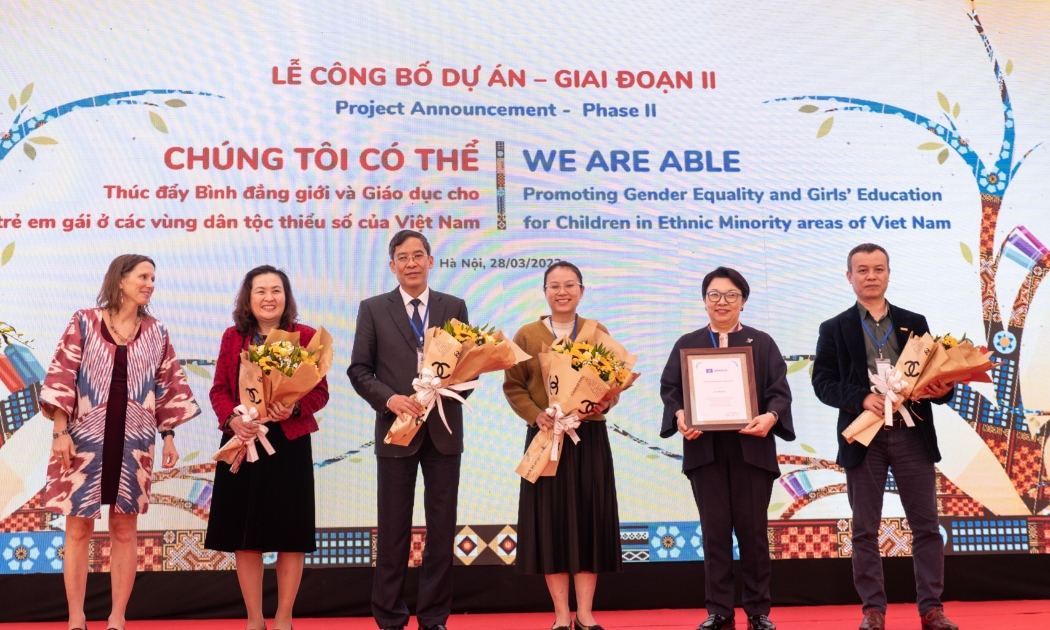 Lễ công bố giai đoạn 2 dự án Thúc đẩy bình đẳng giới và Giáo dục cho trẻ em gái ở vùng dân tộc thiểu số của Việt Nam.