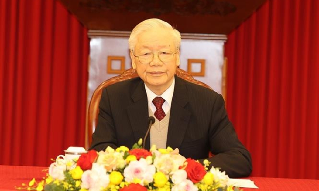 Tổng Bí thư Nguyễn Phú Trọng tại cuộc hội đàm - Ảnh: TTXVN