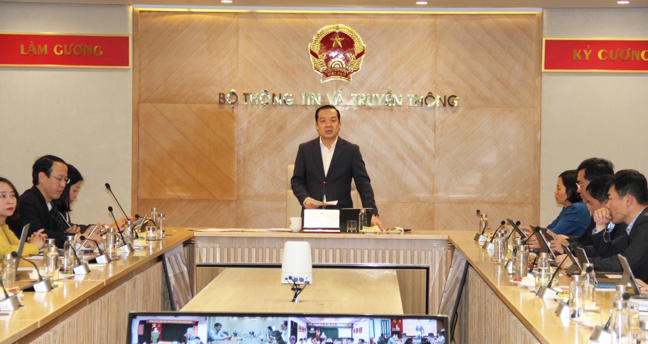 Thứ trưởng Bộ Thông tin và Truyền thông Phạm Đức Long chủ trì hội nghị Chương trình IPv6 For Gov sáng 28/3.