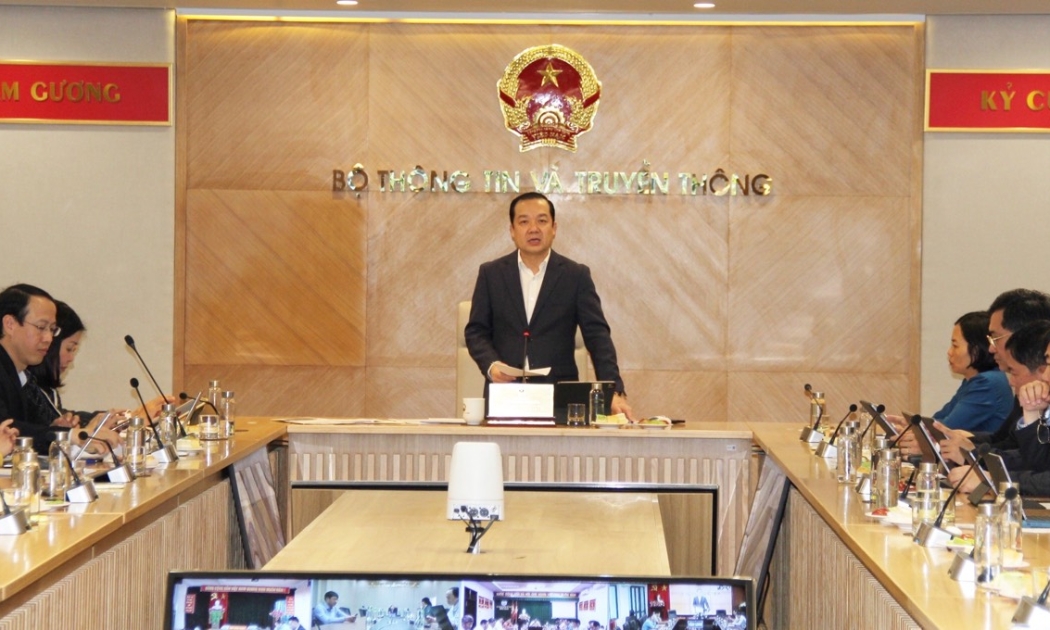 Thứ trưởng Bộ Thông tin và Truyền thông Phạm Đức Long chủ trì hội nghị Chương trình IPv6 For Gov sáng 28/3.