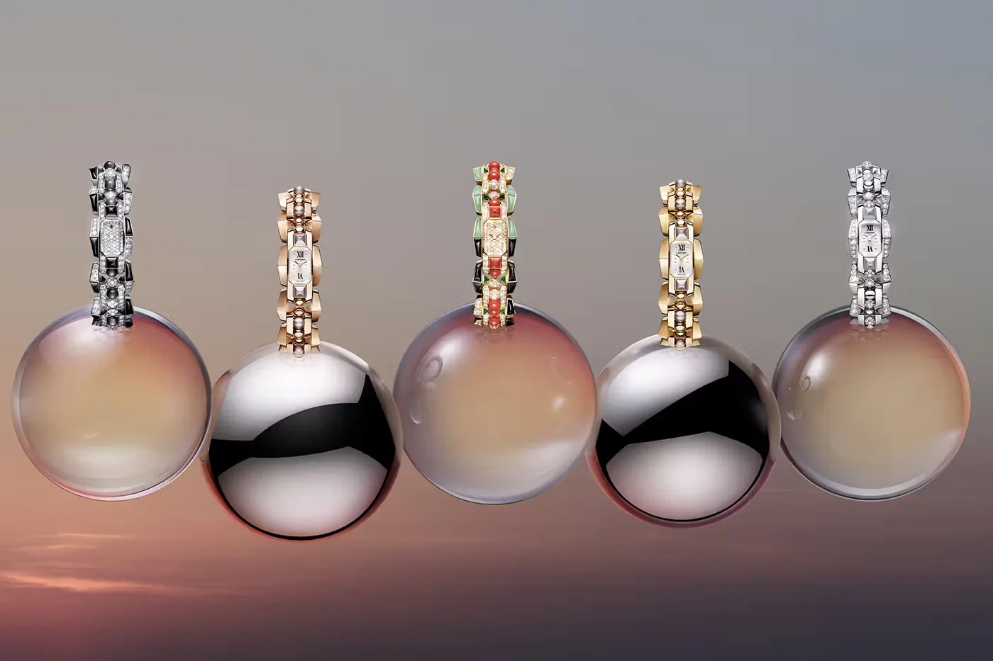 Đồng hồ Clash [Un]limited phi&ecirc;n bản mới của&nbsp;Cartier được t&ocirc; điểm bằng những vi&ecirc;n bi bằng v&agrave;ng t&iacute;m.