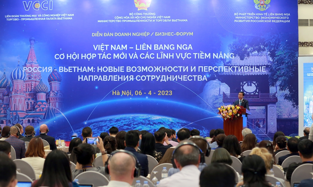 Diễn đàn Doanh nghiệp Việt Nam - Nga tại Hà Nội chiều 6/4 - Ảnh: VGP