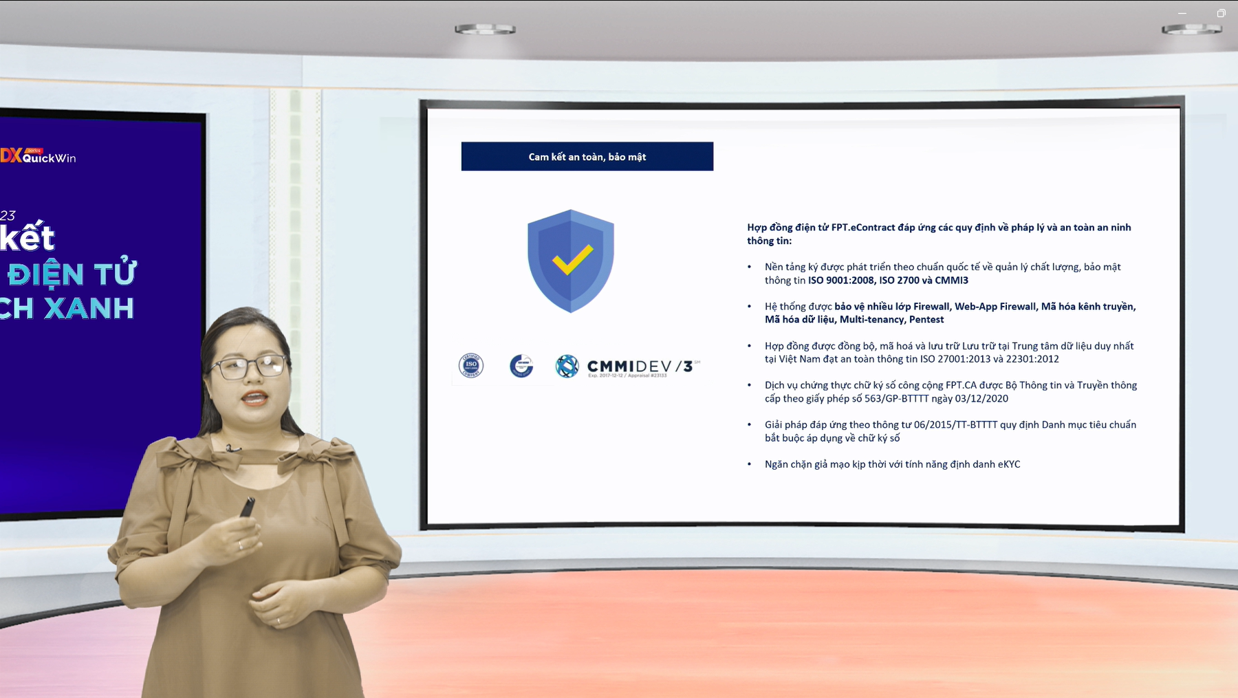 B&agrave; L&ecirc; Thị Mai Phương - Gi&aacute;m đốc Kinh doanh sản phẩm FPT.eContract - chia sẻ t&iacute;nh ph&aacute;p l&yacute; v&agrave; bảo mật của FPT.eContract ng&agrave;y c&agrave;ng được ho&agrave;n thiện to&agrave;n vẹn.