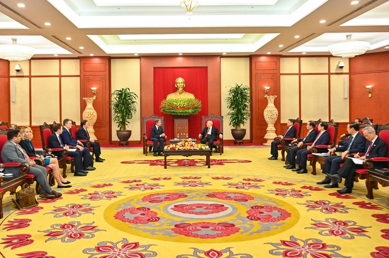 Quang cảnh buổi tiếp tại Trụ sở Trung ương Đảng - Ảnh: VGP
