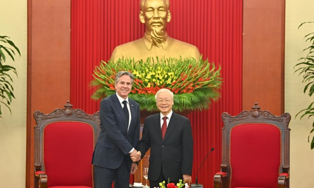 Tổng Bí thư Nguyễn Phú Trọng tiếp Ngoại trưởng Mỹ Antony Blinken - Ảnh: VGP