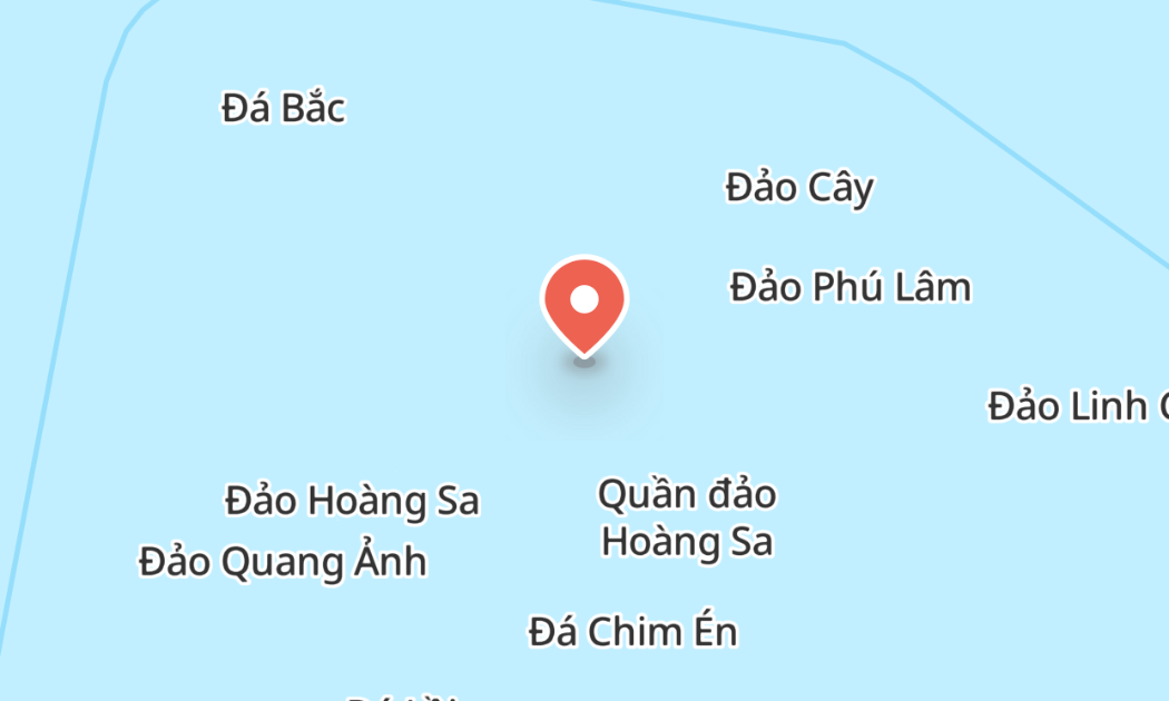 Hiện, bản đồ Grab đã thể hiện tên tiếng Việt các quần đảo, khu vực thuộc chủ quyền biển đảo Việt Nam. (Ảnh chụp màn hình).