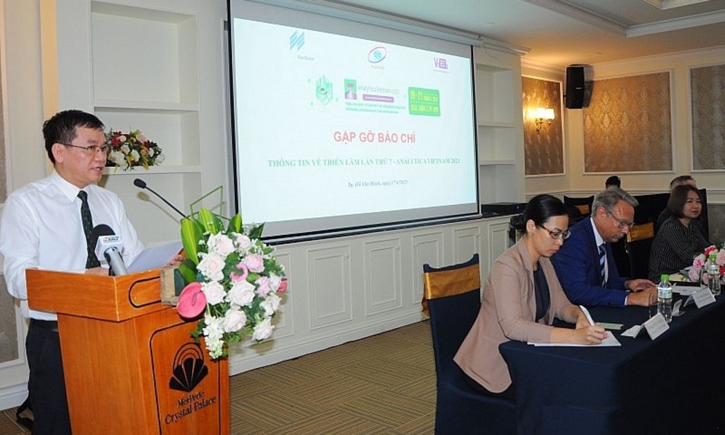 Ông Vũ Anh Tuấn, Phó Cục trưởng Cục Thông tin khoa học và công nghệ quốc gia, chia sẻ với báo chí sáng 17/4/2023.