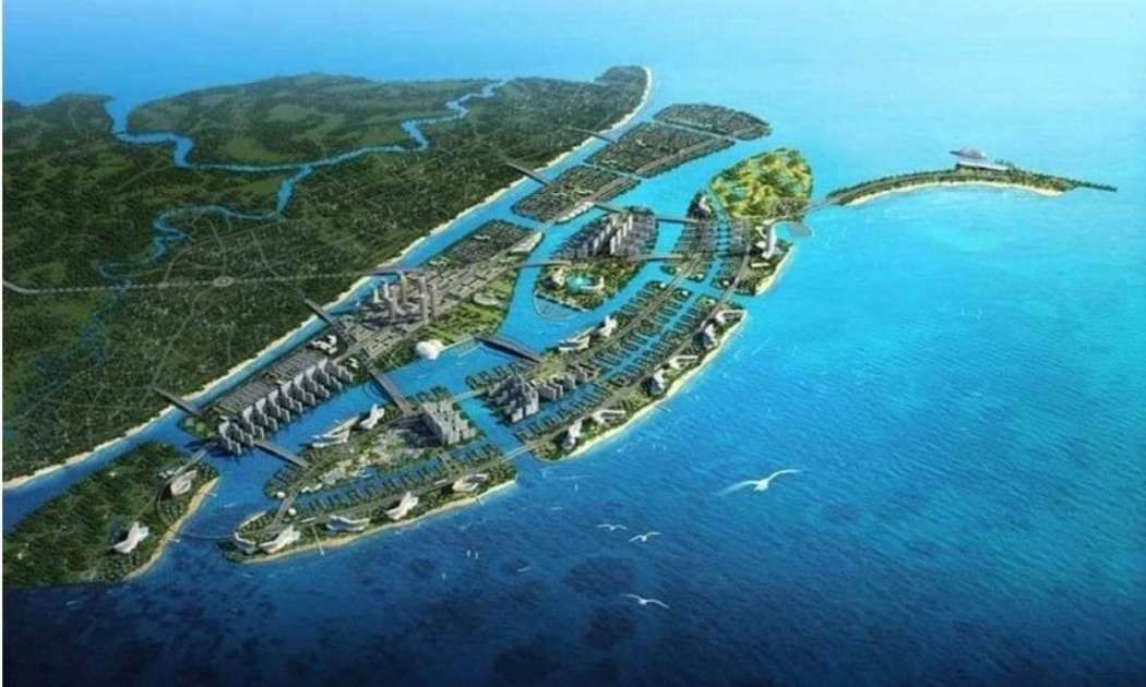 Phối cảnh Khu đô thị du lịch lấn biển Cần Giờ theo quy hoạch được duyệt 2021. Ảnh: Sở QHKT TP.HCM.