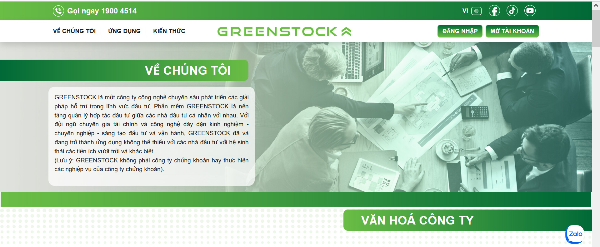 Trang web của Greenstock.vn