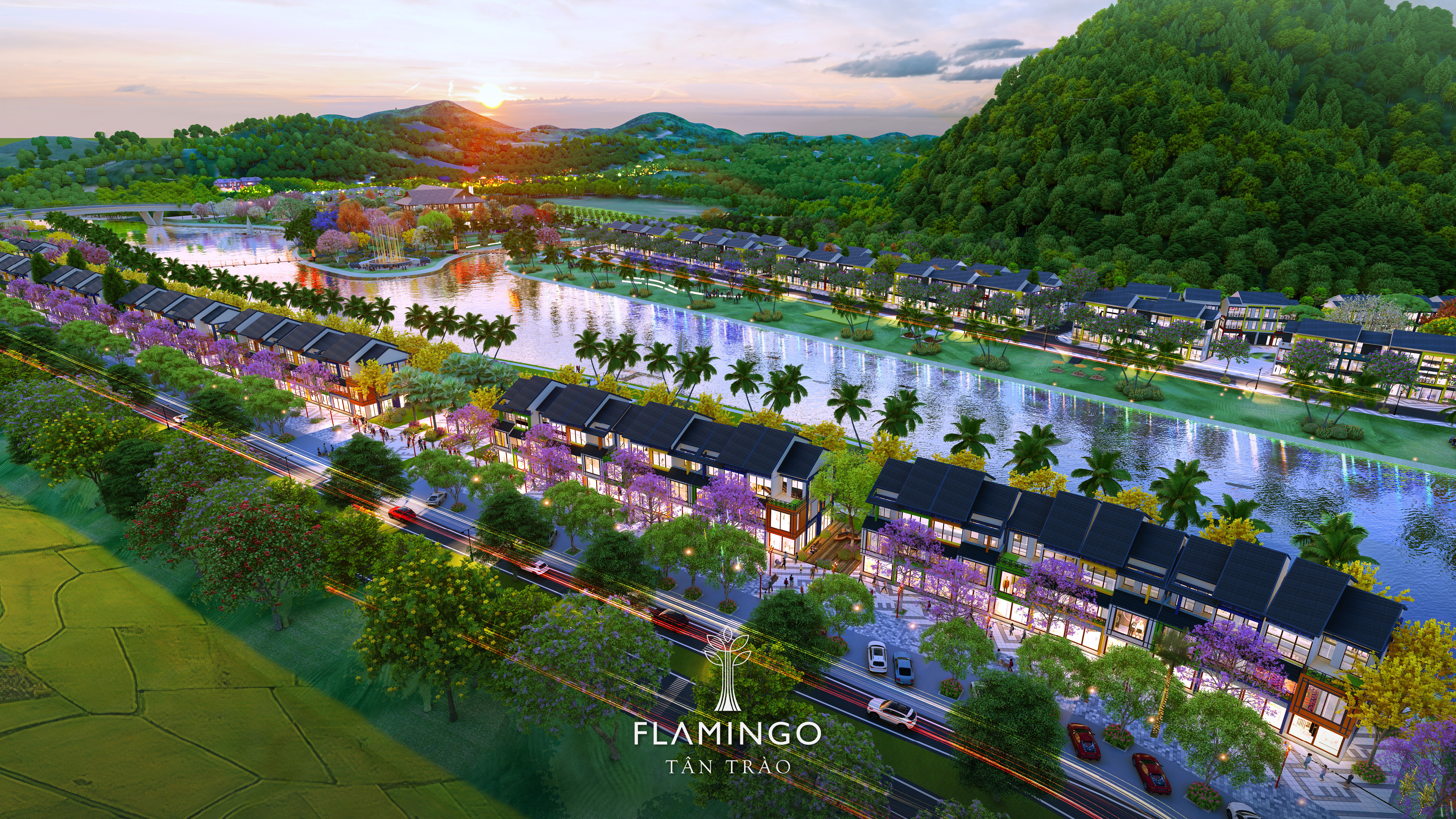 Tổng thể kiến trúc dự án hoà hợp với cảnh quan thiên nhiên Tân Trào và truyền tải giá trị văn hoá bản địa.