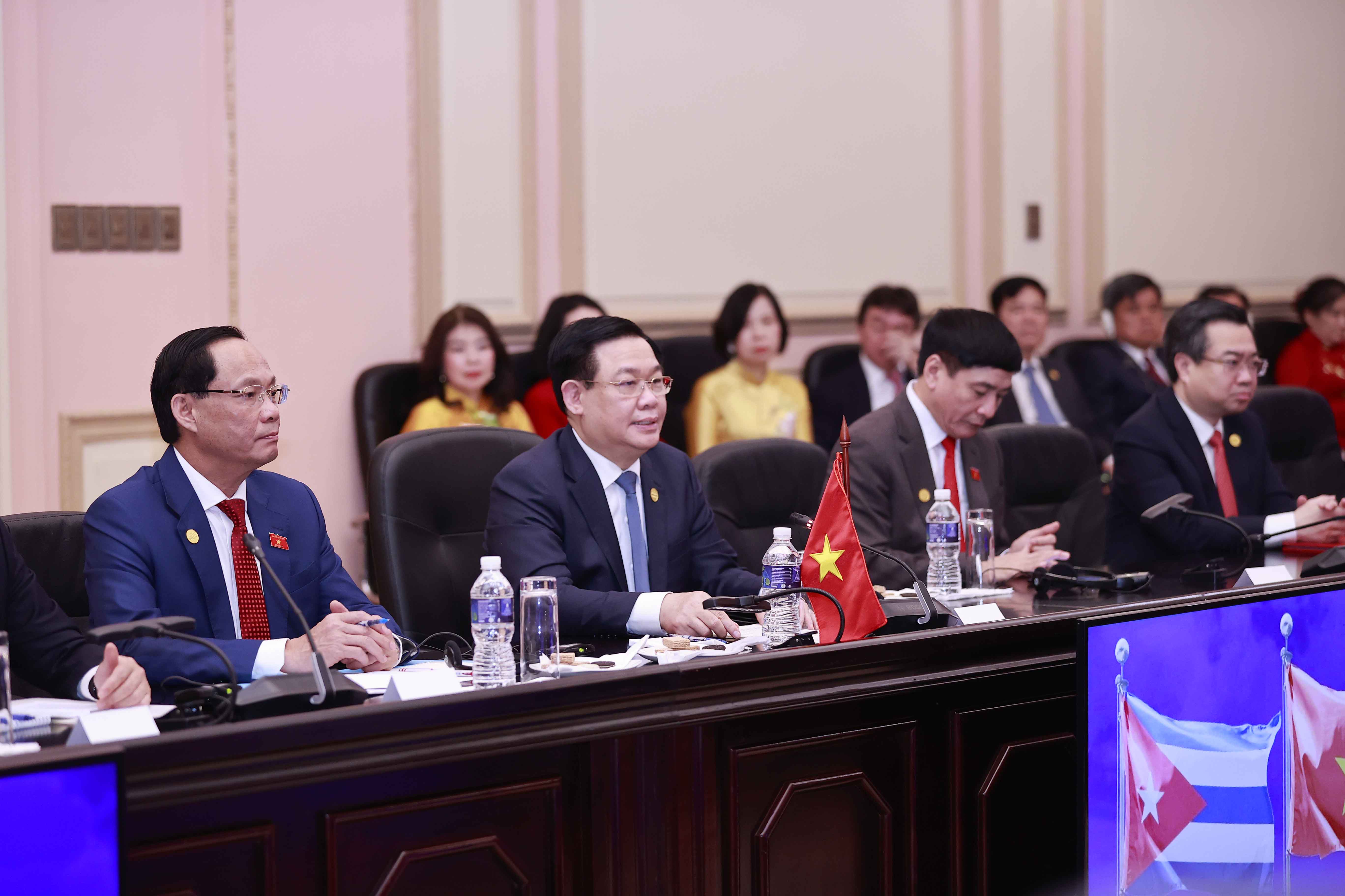 Chủ tịch Quốc hội Vương Đ&igrave;nh Huệ ph&aacute;t biểu tại hội đ&agrave;m - Ảnh: Quochoi.vn.