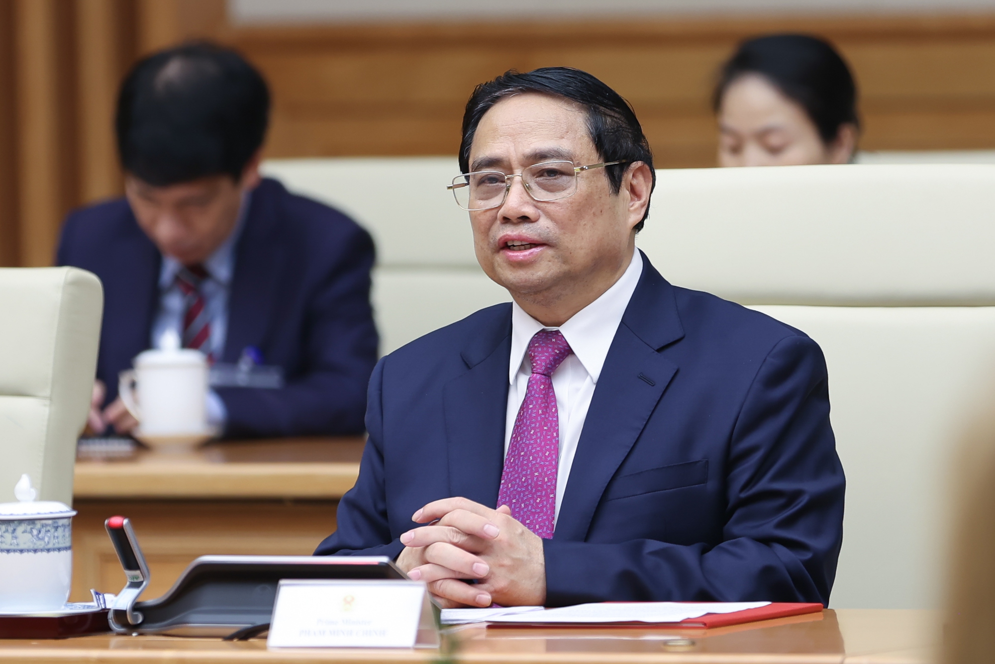 Thủ tướng Chính phủ Phạm Minh Chính đề nghị Séc tiếp tục có tiếng nói thúc đẩy các nước EU khác sớm phê chuẩn Hiệp định Bảo hộ đầu tư Việt Nam - EU (EVIPA) - Ảnh: VGP.