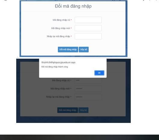 Th&iacute; sinh đổi mật khẩu v&agrave; chịu tr&aacute;ch nhiệm bảo mật t&agrave;i khoản, mật khẩu của m&igrave;nh.