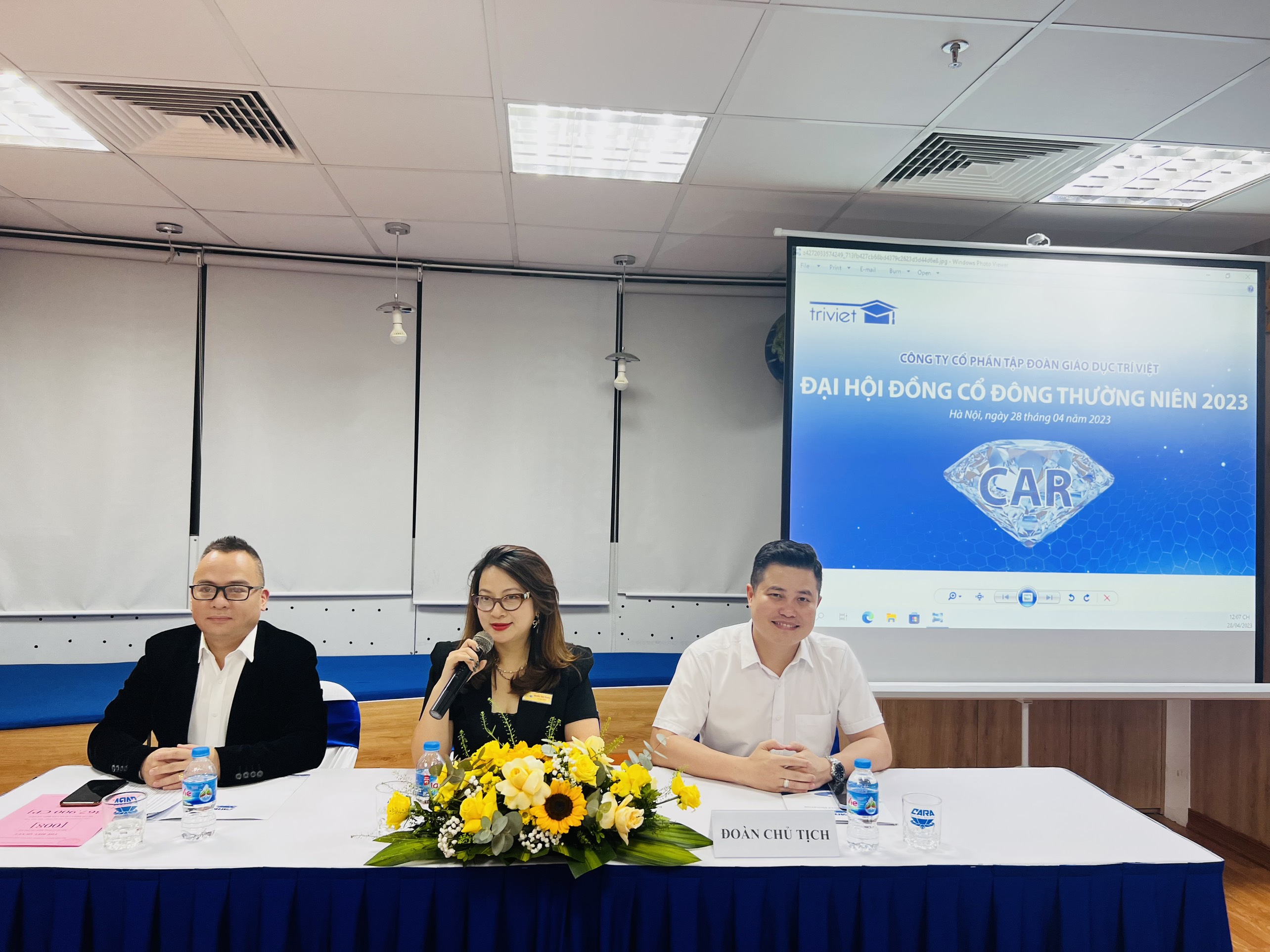 Đại h&ocirc;̣i đ&ocirc;̀ng c&ocirc;̉ đ&ocirc;ng thường ni&ecirc;n C&ocirc;ng ty c&ocirc;̉ ph&acirc;̀n Tập đo&agrave;n Gi&aacute;o dục Tr&iacute; Việt được tổ chức ng&agrave;y 28/4.