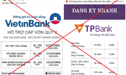 Cảnh báo mạo danh ngân hàng, tổ chức tài chính cho vay online lãi suất thấp để lừa đảo