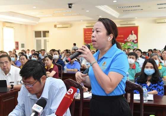 B&agrave; Vũ Thế V&acirc;n, Chủ tịch C&ocirc;ng đo&agrave;n c&aacute;c KCX-CN TP.HCM. Ảnh: VD.&nbsp;