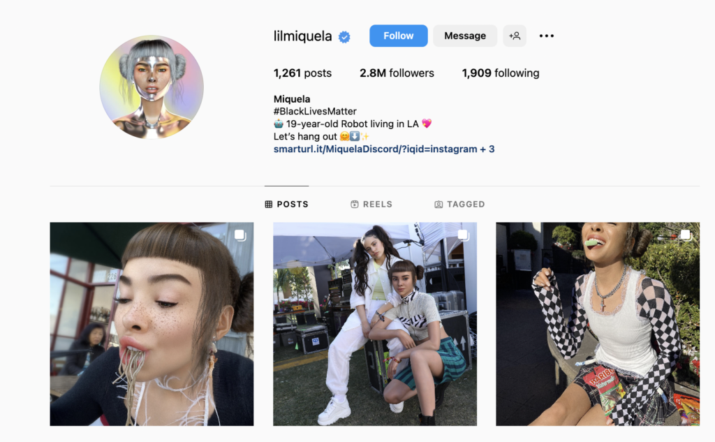 Tài khoản Instagram của Lil Miquela   
