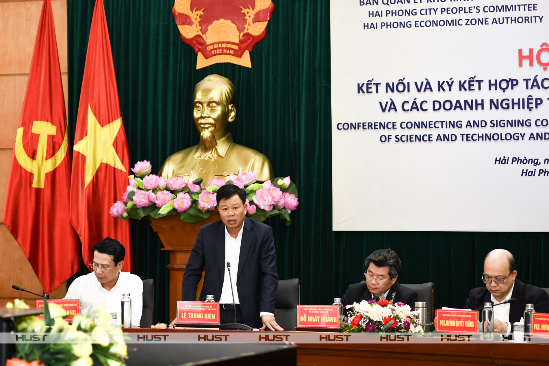 Ông  Lê Trung Kiên - Trưởng Ban Quản lý Khu Kinh tế Hải Phòng - phát biểu tại Hội nghị. Ảnh: HSUT.