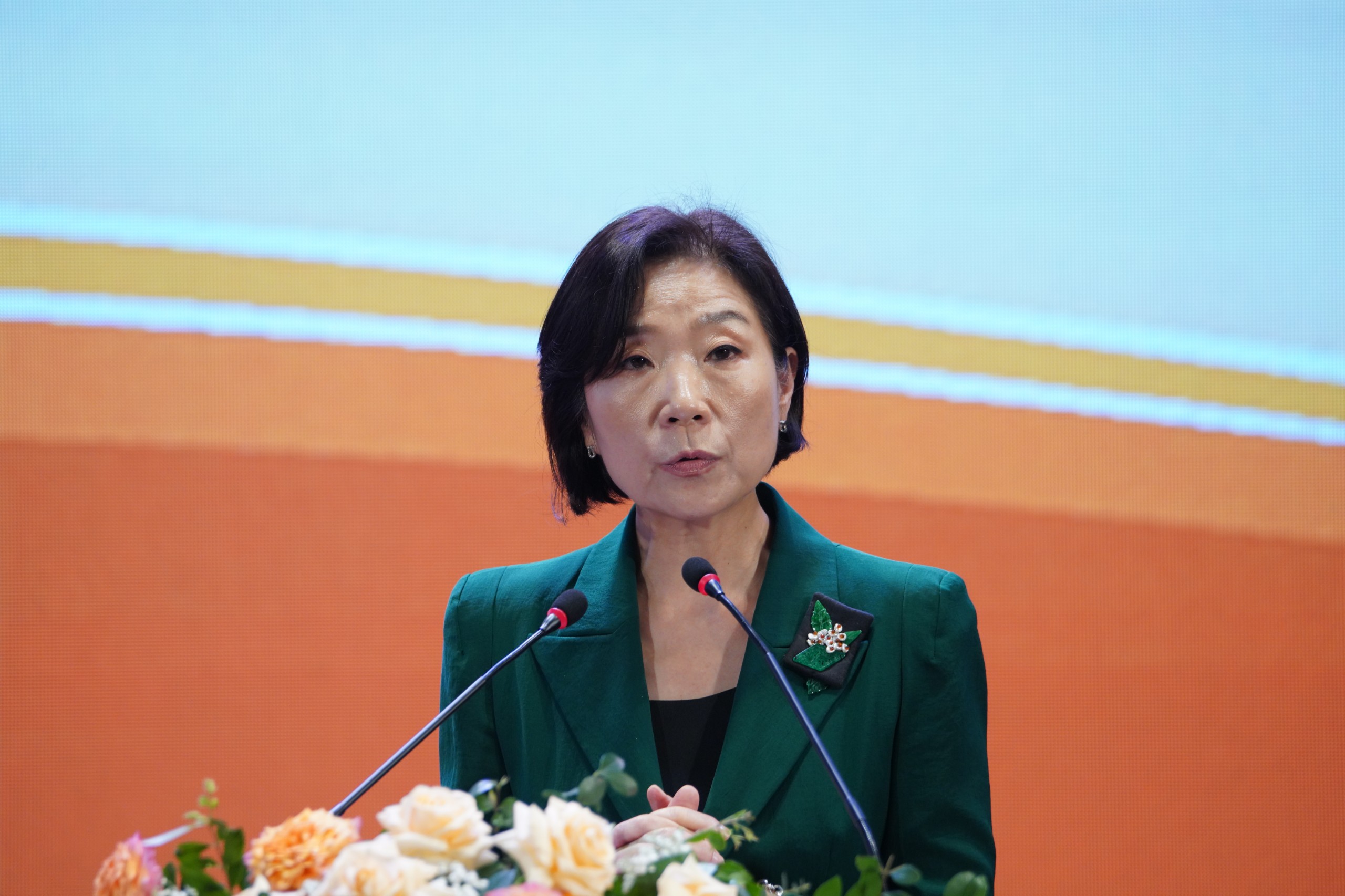 Bà Oh Young Ju, Đại sứ Hàn Quốc tại Việt Nam cho rằng cuộc gặp gỡ và trao đổi hôm nay cần được tiến hành theo hướng xứng tầm với mối quan hệ mới này và phải dẫn đến những kết quả ở một tầm cao hơn. Ảnh: VT.