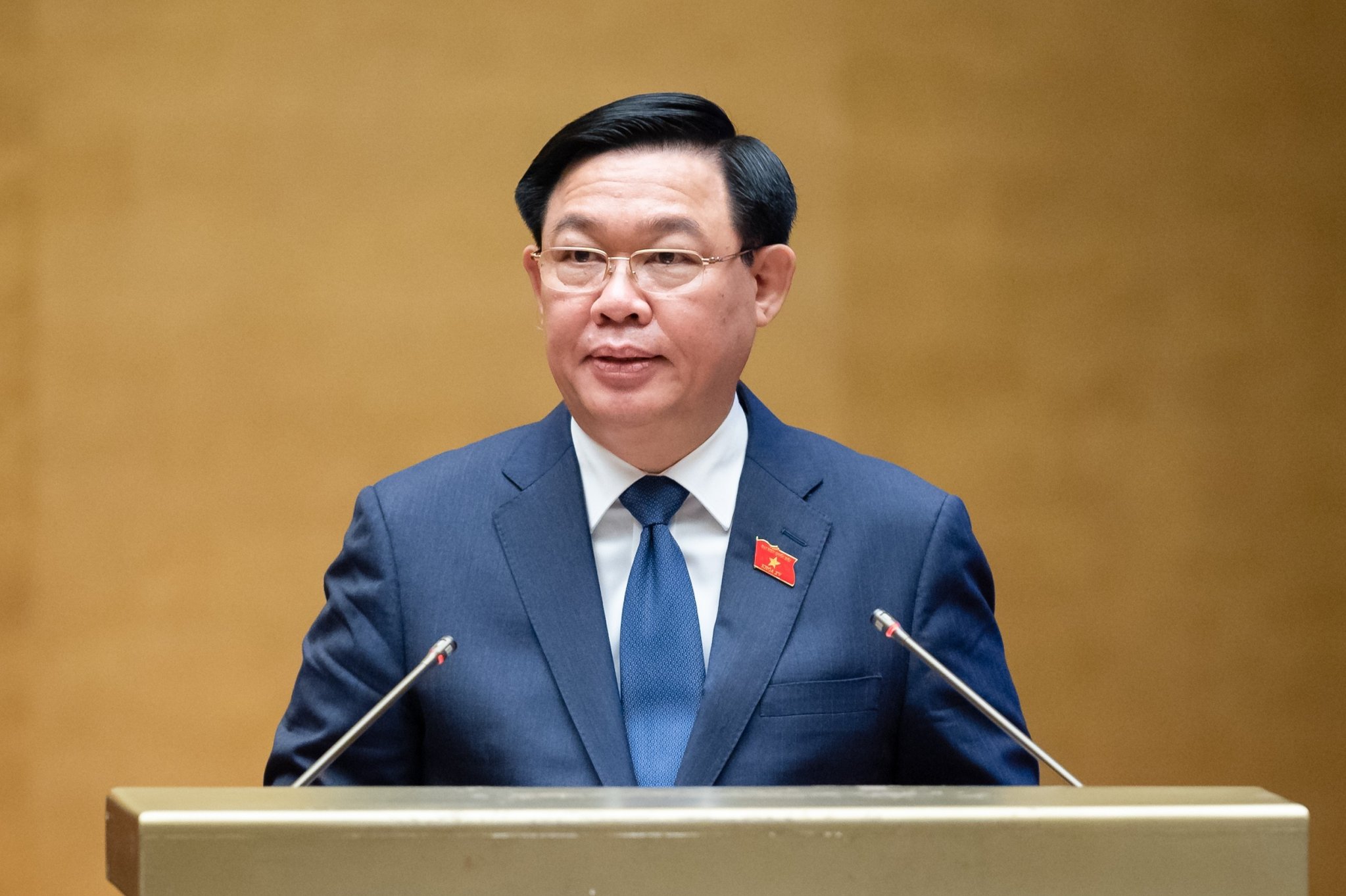 Chủ tịch Quốc hội Vương Đình Huệ phát biểu tại Phiên khai mạc Quốc hội diễn ra vào sáng ngày 22-05-2023. 