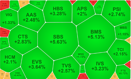 Tín hiệu bán mạnh ở cổ phiếu blue-chips, cổ phiếu nhỏ suy yếu