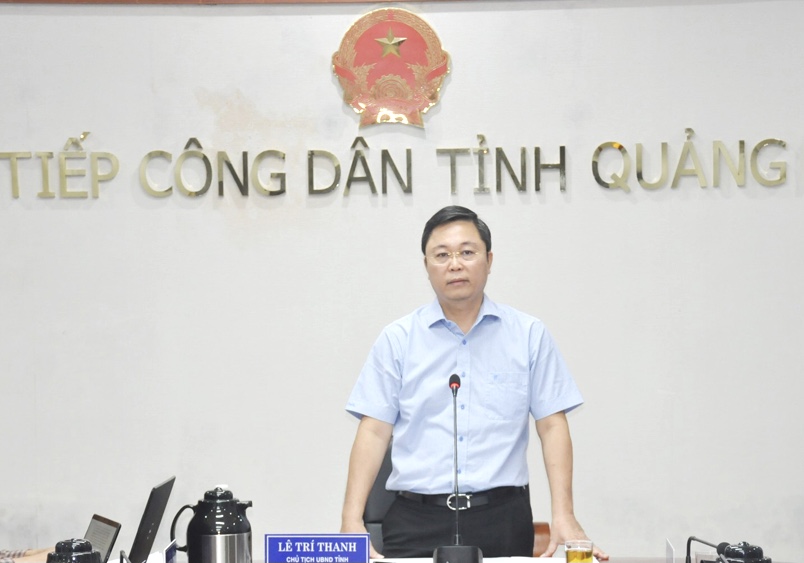 Chủ tịch UBND tỉnh Quảng Nam Lê Trí Thanh trong buổi tiếp công dân thường kỳ.