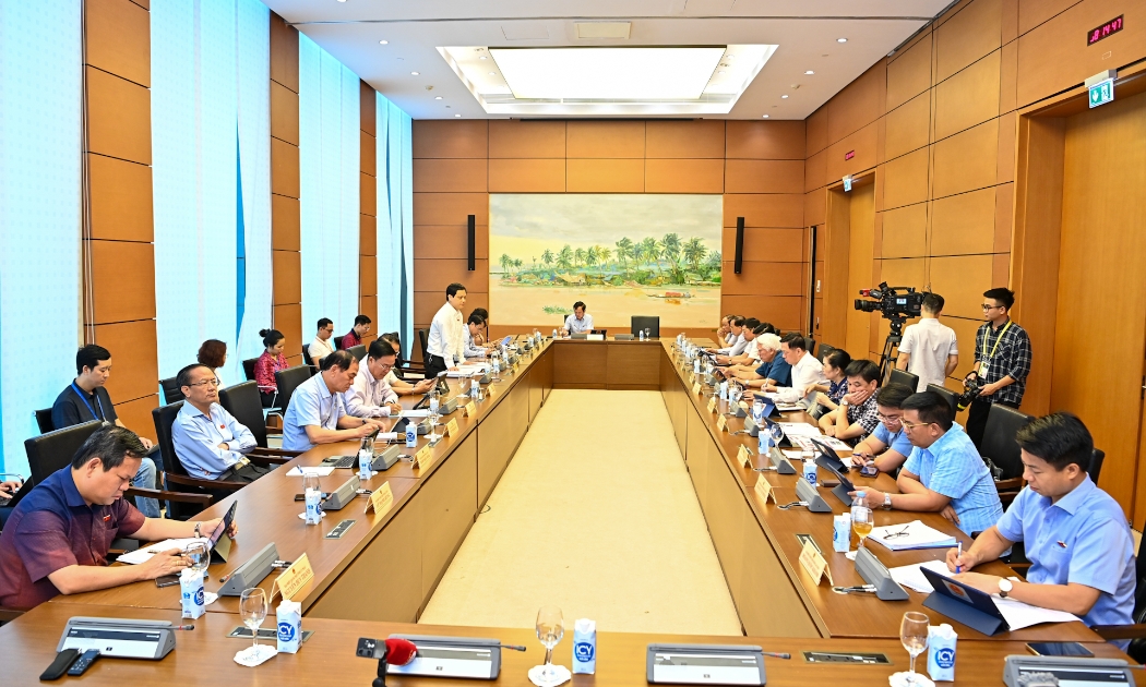 Các đại biểu Quốc hội họp tại tổ. 