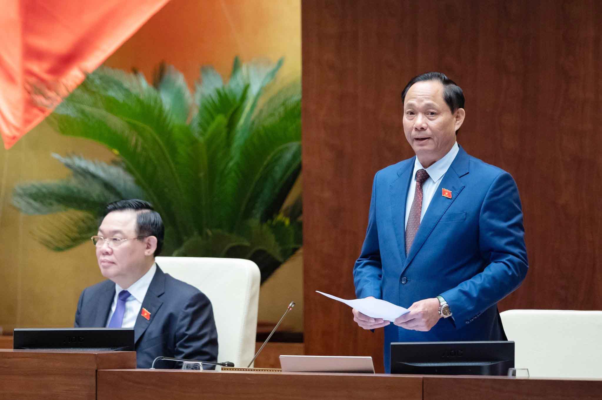 Ph&oacute; Chủ tịch Quốc hội Trần Quang Phương ph&aacute;t biểu kết luận phi&ecirc;n họp về&nbsp;dự kiến Chương tr&igrave;nh gi&aacute;m s&aacute;t của Quốc hội năm 2024 - Ảnh: Quochoi.vn