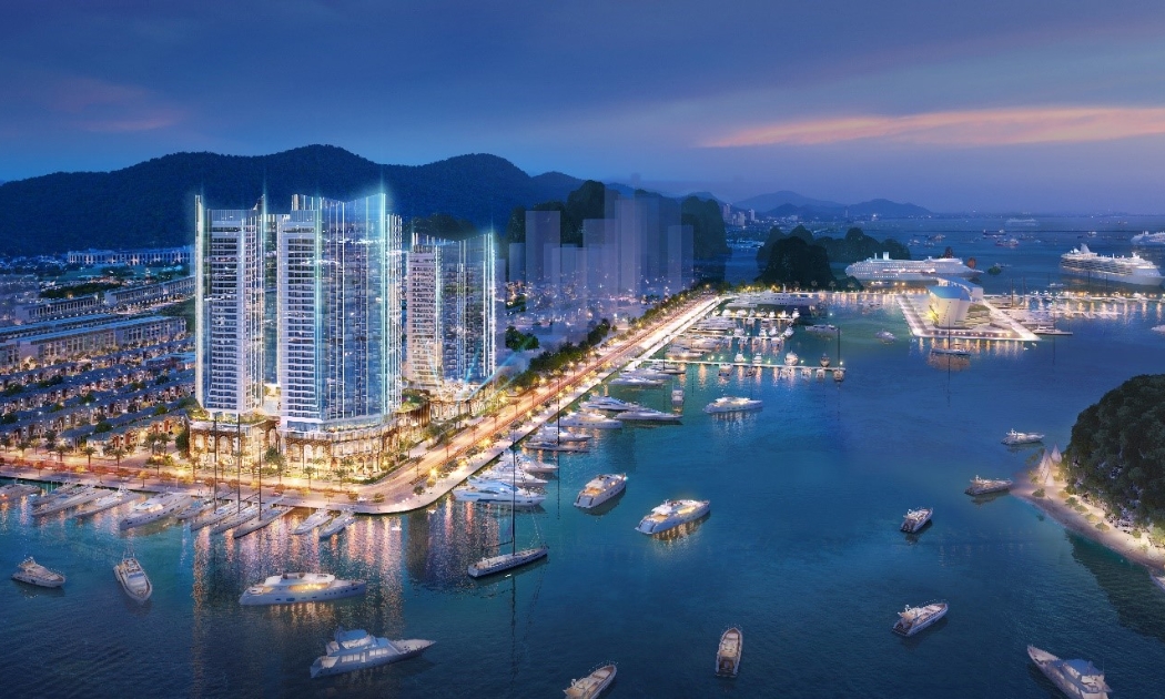 Crystal Holidays Harbour Vân Đồn cách Bến cảng quốc tế Ao Tiên 2 phút và bến du thuyền hiện đại ngay trước mặt.