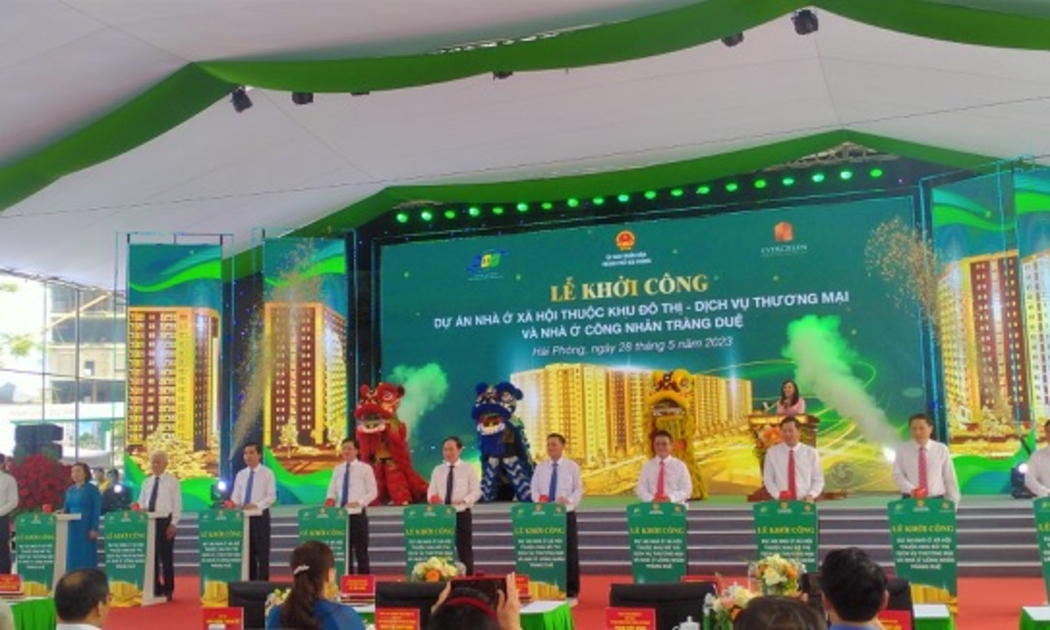 Công ty cổ phần Khu công nghiệp Sài Gòn - Hải Phòng khởi công xây 2.500 căn nhà ở xã hội