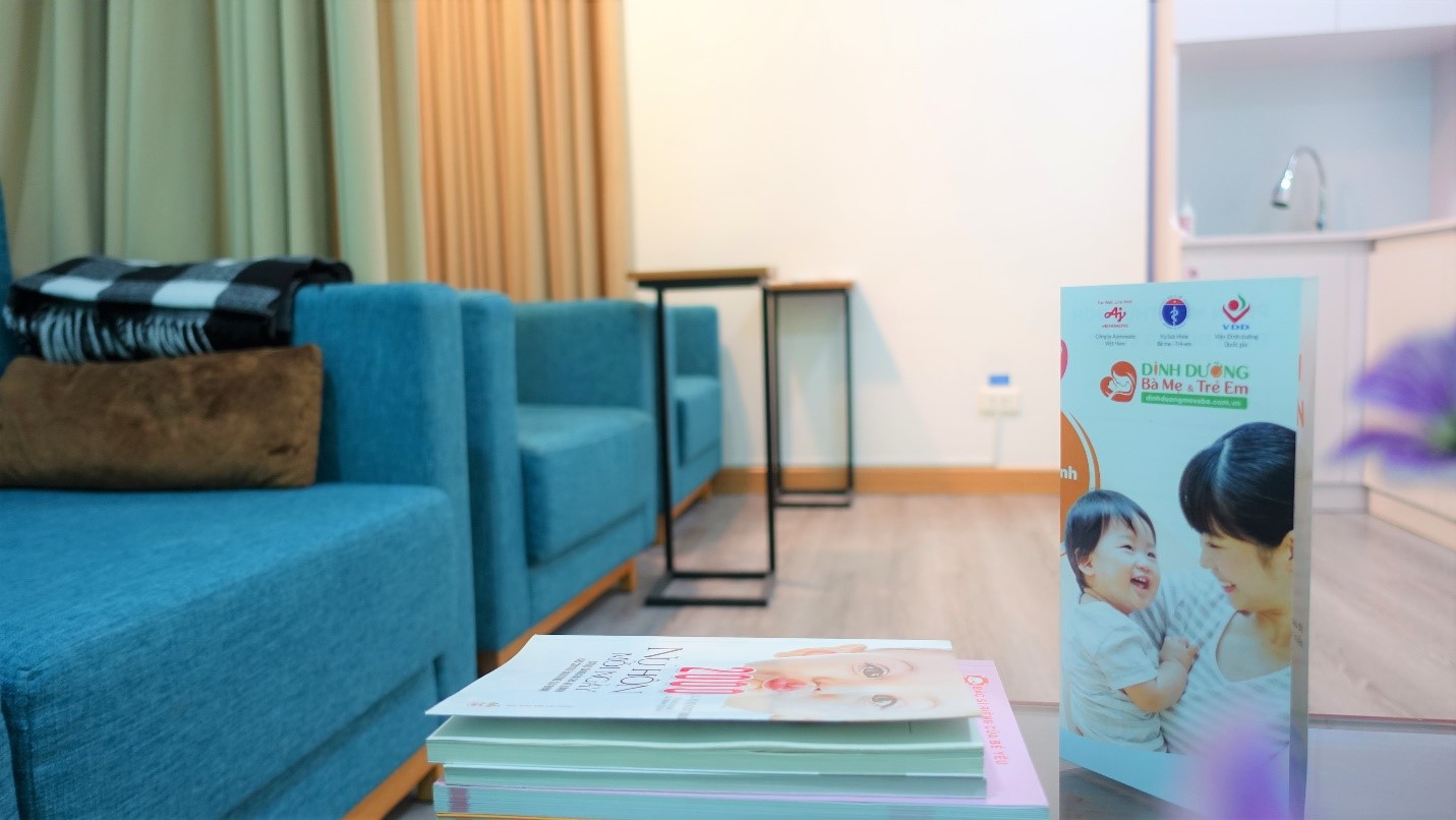 Khu vực nghỉ ngơi và hỗ trợ vắt sữa tại Ajinomoto Việt Nam.