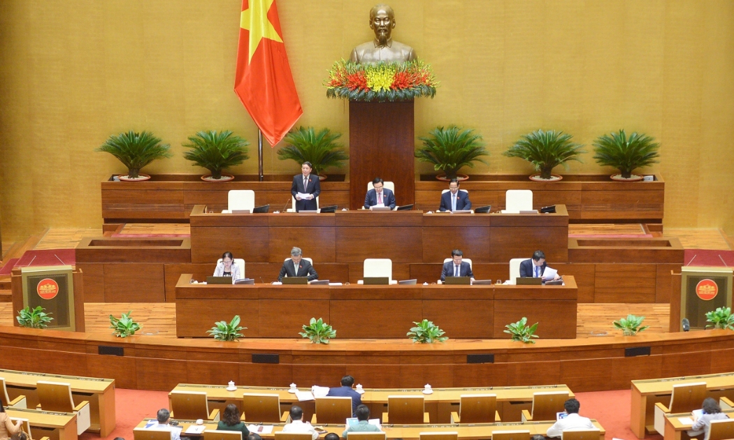 Quốc hội nghe Báo cáo giải trình, tiếp thu, chỉnh lý dự thảo Luật Giao dịch điện tử (sửa đổi) và thảo luận về một số nội dung còn ý kiến khác nhau của dự án luật này ngày 30/5/2023.