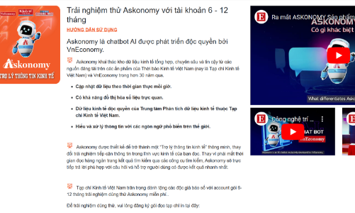 VnEconomy ra mắt “Trợ lý thông tin kinh tế Askonomy”